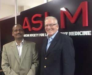 Dr Ali Elbireer, CEO of ASLM, and Prof Howard Morris, President of IFCC